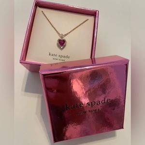 32. Kate Spade  Pink heart necklace with rhinestones NIB
